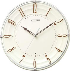 シチズン 掛け時計 電波時計 連続秒針 インテリア ベージュ Φ28x4.8cm CITIZEN 8MY556-006　CLOCK
