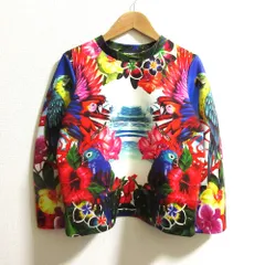 美品 DSQUARED2 ディースクエアード 長袖 トロピカル柄 ボンディング トップス カットソー サイズ XS マルチカラー レディース 古着 中古 USED