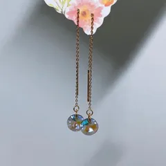 大粒 ユニークカット クリスタル 涼しげ アメリカン ピアス 14kgf 大粒 ユニークカット クリスタル 涼しげ アメリカン ピアス 14kgf