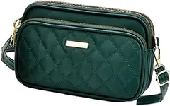 Brightrust ショルダーバッグ 斜めがけ 肩掛け レディース コンパクト ミニ PUレザー パーティ( ダークグリーン)