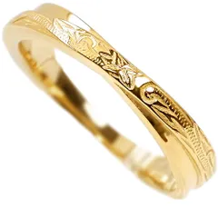 リング 指輪 ハワイアンジュエリー クロス 花 プルメリア 波 スクロール レディース メンズ つけっぱなし サージカルステンレス ペア 記念日 誕生日 プレゼント ギフト イエローゴールド ropr13g