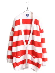 【お得なクーポン配布中!】 80s OLD GAP 二ット ワイド ボーダー ロング カーディガン レディース L 80年代 ヴィンテージ オールド ギャップ コットン ラミー セーター