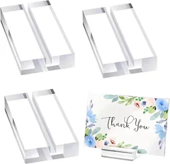 fogman カードスタンド メモスタンド アクリルスタンド カード立て プライスカード 4個セット(透明,  5x3x1cmx10pcs)