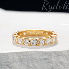 K18 1.80ct オーダーメイドリング フルエタニティリング ラボグロウンダイヤモンド 18金 ダイヤエタニティ Au750指輪 華やかで上品な定番デザイン メンズリング レディースリング ラボダイヤ エレガントなリング 豪華なフルエタニティダイヤリング