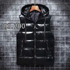 [5XL 200]メンズ ファッション 服 男性用 オシャレ シンプル 大人 かっこいい 大きいサイズ ストリート 紳士服 ダウン 綿 エコ レザーベスト チョッキ 暖かい 服 冬