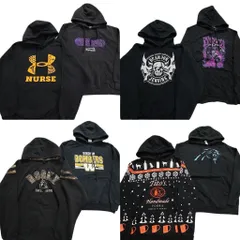 古着卸 まとめ売り スウェット 8枚セット (メンズ L /XL ) フーディー マーベル ヴェノム スカル アンダーアーマー 中古 古着 NB1022