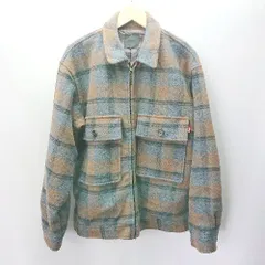 ◇ EDWIN エドウィン チェック フロントジップ 長袖 ジャケット ブルゾン サイズL ブラウン系 メンズ E  【1404240015746】