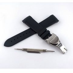 22mm 腕時計 社外品 シリコン ラバーベルト カーブエンド ブラック 黒 Dバックル付属 【対応】 TUDOR ブラックベイ チュードル チューダー