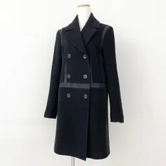 49g6 Maison Margiela  メゾンマルジェラ ウールカシミヤ切替 チェスターコート アウター ダブルブレスト 51AA010545203 38 ブラック イタリア製のサムネイル