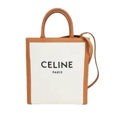 【名東】【CELINE】セリーヌ バーティカルカバ スモール ホワイト ベージュ トリオンフ キャンバス トートバッグ ショルダー レディース メンズ その他【中古】