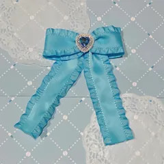 勇気の魔法　ポニーテール　量産型　リボン　クリップ　ブローチ　水色