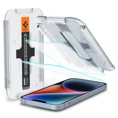 【在庫セール】Fit ガラスフィルム iPhone 14 EZ Plus、iPhone 13 Pro Max 用 貼り付けキット付き iPhone14Plus Spigen 、iPhone13Pro Max 対応 保護 フィルム 2枚入