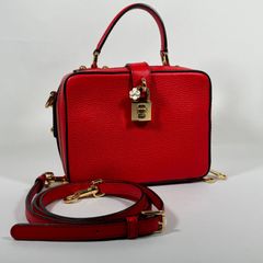 Dolce&Gabbana ドルチェ&ガッバーナ 2wayバッグ ハンドバッグ ショルダーバッグ カウレザー 牛革 レッド