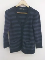 ◇ JOURNAL STANDARD relume ボーダー 長袖 ニット カーディガン サイズF ネイビー レディース P  【中古】 【1209140002021】