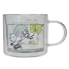 スヌーピー マグカップ ダブルウォール耐熱グラス 凧食いの木 ピーナッツ マリモクラフト コップ 贈り物 キャラクター グッズ 