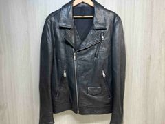 MUSHER MMU18A4063 イタリア製 本革 レザー ダブル ライダース ジャケット マーシャー シープスキン ブルゾン ブラック メンズ 02