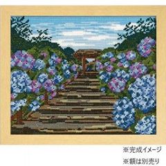 一点物】油絵 絵画「古都の万華鏡」原画 額縁付 紫陽花 奈良 長谷寺
