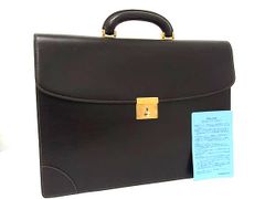 ■極美品■ Valextra ヴァレクストラ レザー 鍵付き ビジネスバッグ ブリーフケース 書類かばん メンズ ダークブラウン系 FF8855