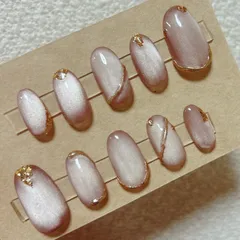 ※1/2〜オーダー受付再開【サイズオーダー】 つやつやマグネットネイル×ミラーネイル×きらきらグリッター　ネイルチップ