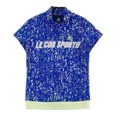 サイズ：L LECOQ GOLF ルコックゴルフ  ハイネック 半袖Tシャツ 総柄 ブルー系 [240101227561]# ゴルフウェア レディース ストスト