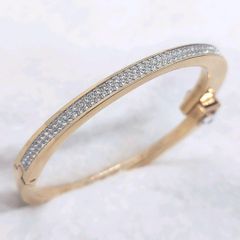 美品】スワロフスキー バングル ライフロングハート ブレスレット 箱