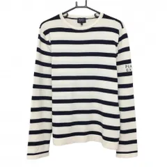 パーリーゲイツ セーター 白×ネイビー ボーダー ニット メンズ 4(M) ゴルフウェア PEARLY GATES