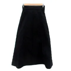 アンドドットノスタルジア &.nostalgia キルティングフレアスカート ロング丈 マキシ丈 M 黒 ブラック /HO43