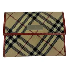 BURBERRY BLUE LABEL バーバリーブルーレーベル チェック二つ折り財布/ベージュ×ブラック×レッドのサムネイル