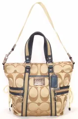 美品 コーチ 2WAY トートバッグ ファスナー付 シグネチャー