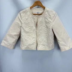 HIROKO BIS ポリエステル ラウンドカラー クロップド ジャケット サイズ9 07072903 02 ホツレ