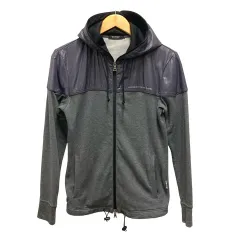 バーバリーブラックレーベル BURBERRY BLACK LABEL パーカー ブルゾン アウター フード ナイロン 切替 ロゴ 長袖 2 グレーのサムネイル