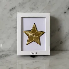 新品 未使用 Christian Dior クリスチャンディオール ピンバッジ star スター 星 刺繍 ゴールド 金