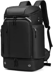 SUNOGE リュック メンズ リュックサック スクエア バックパック 大容量 ビジネスリュック( 1.ブラック 15.6インチノートPC対応)