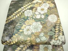 平和屋着物▼六通柄袋帯　辻が花　金糸　正絹　逸品　DAAS4841sf