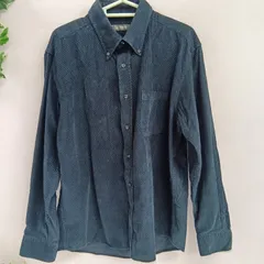 [U.P renoma]ユーピーレノマ ボタンダウンシャツ ドット柄 レディース 長袖 綿100％ 替えボタン 古着 サイズL ネイビー（あ-191，エ-3）のサムネイル