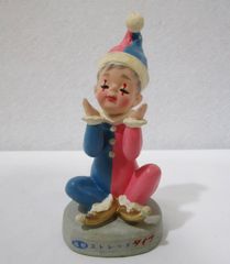 珍品 福助 ストレッチタイツ ピエロ 人形 販促用 陶器 キャラクター 昭和レトロ レア 非売品