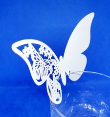 グラスカード　蝶々　半透かし　切り絵　飾りカード １０枚セット
