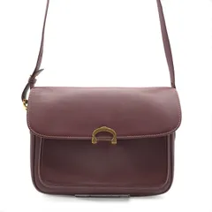 良品 Cartier カルティエ マストライン ボルドー レザー ショルダー バッグ 斜め掛け レディース k4673