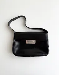 FW1998 Prada Leather shoulder bag プラダ 1998年　アーカイブ　archive メタルプレート　ショルダーバッグ　レザー　バッグ　ショルダーバッグ　90s オールド