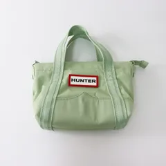 美品 ハンター HUNTER  ミニ トップ クリップ トートバッグ/グリーン ナイロン 2WAY ハンドバッグ 手提げ かばん ロゴ【2400014485127】