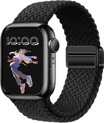 Apple Watch用 交換バンド 編み込み 伸縮 調整可能 スポーツバンド 42mm 41mm 40mm 38mm 磁気付きナイロン製 編組交換ベルト 耐久性 防水 弾力性 柔軟 Apple Watch Series 10対応 NABI_548