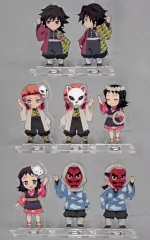 【中古】アクリルスタンド・アクリルパネル 全8種セット 「鬼滅の刃 キャラクター絵巻カフェ in ufotable Cafe 繋がるランダムアクリルスタンド 第二期」