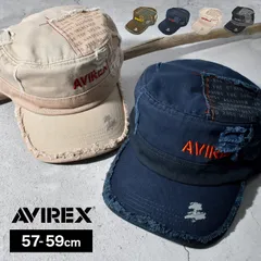 ワークキャップ AVIREX アヴィレックス アビレックス メンズ アメカジ ブランド ブラック カーキ ベージュ ネイビー 黒 ダメージ加工 パッチワーク 帽子 深め 中学生 高校生 男性 男の子 大きいサイズ 803