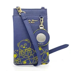 良好 Samantha Thavasa Petit Choice サマンサタバサプチチョイス×ミニオンズ  スマホショルダーバッグ ネイビー PVC レディース　240001130388