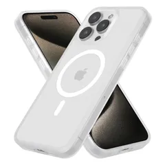 iPhone 15 Pro 用 ケース Magsafe対応 iPhone 15 Pro ケース 耐衝撃 マット 滑り止め 指紋防止 米軍MIL規格 黄変防止 耐久性 ワイヤレス充電対応 半透明 マグネット搭載アイフォン15プロ カバー 6.1 インチ (マット