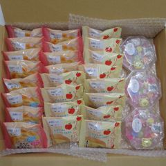 【訳あり】和風ラムネとこんぺいとう（猫三種）ピンク3P・ももとチーズの贅沢たると12P・りんごバターまんじゅう12P★あわしま堂