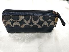 コーチ　COACH　シグネチャー　ペンケース　ネイビー　レディース㊹
