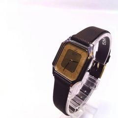 【稼働品　ベルト交換済】SEIKO　腕時計　クレドール　CREDOR　8420‐5370　クォーツ　ゴールド　ブラック　３針　オクタゴン