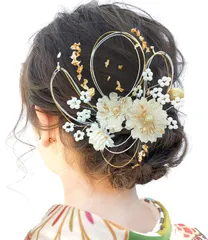 在庫処分　水引 金箔 銀箔 組紐 成人式 人気 ロープ ゴールド シルバー ヘアアクセサリー 前撮り 髪飾り 振袖 卒業式 結婚式 和装 袴 着物 [JZOON] 浴衣に ブライダル 花嫁 ヘッドパーツ J0010