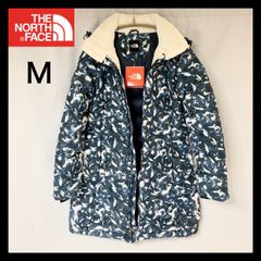 【新品タグ付き】韓国限定品【THE NORTH FACE　ザ ノースフェイス 】総柄プレミアムグースダウンジャケット　レディースM　ボア　ネイビー　ホワイト　NVC1DG81 定価45,000円
